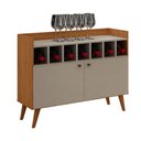 Ver imagem 1 de Buffet Bar Napoli 2 Portas 2 Prateleiras MDF Cinamomo-Off White Leifer Móveis 905mm