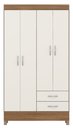 Ver imagem 2 de Guarda Roupa Solteiro Astro 110cm 4 Portas 2 Gavetas - Amendola Touch/Off White Demóbile