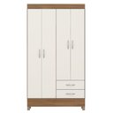 Ver imagem 2 de Guarda Roupa Solteiro Astro 110cm 4 Portas 2 Gavetas - Amendola Touch/Off White Demóbile