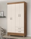 Ver imagem 1 de Guarda Roupa Solteiro Astro 110cm 4 Portas 2 Gavetas - Amendola Touch/Off White Demóbile