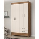 Ver imagem 1 de Guarda Roupa Solteiro Astro 110cm 4 Portas 2 Gavetas - Amendola Touch/Off White Demóbile