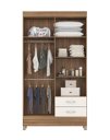 Ver imagem 3 de Guarda Roupa Solteiro Astro 110cm 4 Portas 2 Gavetas - Amendola Touch/Off White Demóbile