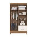 Ver imagem 3 de Guarda Roupa Solteiro Astro 110cm 4 Portas 2 Gavetas - Amendola Touch/Off White Demóbile