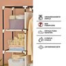 Guarda Roupa Closet Dobrável Organizador com Capa de Tecido 1 Porta - Preto - 2