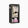 Guarda Roupa Closet Dobrável Organizador com Capa de Tecido 1 Porta - Preto - 1