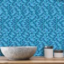 Ver imagem 1 de Papel de Parede Adesivo Pastilhas em Tons de Azul Escuro 12m