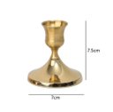 Ver imagem 2 de Kit com 3 Castiçais Porta Vela Decorativos em Metal Dourado Elegantes para Velas Finas 7 cm 7,5 cm D