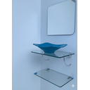 Ver imagem 2 de Kit Cuba Espelho e Prateleira de Vidro para Banheiro 53cm:azul