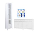 Ver imagem 4 de Cristaleira +aparador Ditália +kit Luz E-962-r-626 Cor:branco