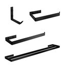 Ver imagem 1 de Kit Acessórios para Banheiros Lavabo Aço Toalheiro Duplo 50 Cm Preto
