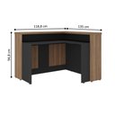 Ver imagem 3 de Balcão para Secretária Romênia Nogal Preto