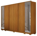 Ver imagem 1 de Guarda Roupa Casal com Espelho 100% MDF 6 Portas 6 Gavetas com Pés 277cm Ares Cinamomo - Leifer