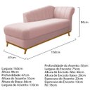 Ver imagem 4 de Kit Diva Recamier Vanessa 160cm Lado Esquerdo e 02 Poltronas Laura Suede - ADJ Decor RECAMIER DIVÃ S