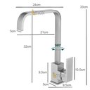 Ver imagem 4 de Torneira Monocomando 360º Cozinha Bancada Inox Escovada 1/4