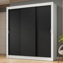 Ver imagem 1 de Guarda-roupa Casal 3 Portas de Correr Branco/preto Nobre Madesa