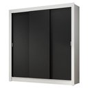 Ver imagem 3 de Guarda-roupa Casal 3 Portas de Correr Branco/preto Nobre Madesa