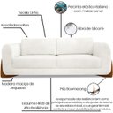 Ver imagem 3 de Sofa Jolie 3 Lugares 230cm Pes Boomerang Linho Boucle 3300 Ezz