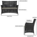 Ver imagem 2 de Jogo Sofá 4 Poltronas e Mesa Igapó Preta E8 Trama Original Preto