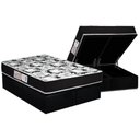 Ver imagem 1 de Conjunto Box Baú Queen: Colchão Molas Luckspuma D33 Supreme Pró Saúde Black + Base Crc Suede