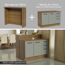 Bancada Ilha para Cozinha 120 Cm Rustic Madesa - 7