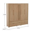 Ver imagem 5 de Guarda Roupa Armário 5 Portas Madeira Maciça Natural Marrom