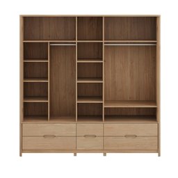 Guarda Roupa Armário 5 Portas Madeira Maciça Natural Marrom - 4