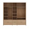 Guarda Roupa Armário 5 Portas Madeira Maciça Natural Marrom - 4