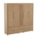 Ver imagem 3 de Guarda Roupa Armário 5 Portas Madeira Maciça Natural Marrom