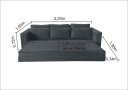 Ver imagem 4 de Sofá Cama Bx04_mm com 2.20m que Se Transforma em Cama Resistente e Confortável em Sued