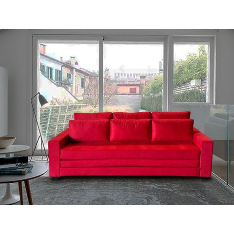 Sofá Cama Bx04_mm com 2.20m que Se Transforma em Cama Resistente e Confortável em Sued