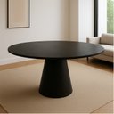 Ver imagem 1 de Mesa de Jantar Cone Redonda Laminado em Madeira 120cm Cairo Preto Ebano