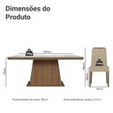 Ver imagem 3 de Conjunto Sala de Jantar Tampo de Vidro 6 Cadeiras Rustic/Branco/Imperial Colmar Madesa