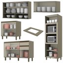 Ver imagem 4 de Cozinha Completa 5 Peças Connect Duna/cristal com Aéreo Basculante Vidro - Móveis Henn