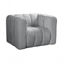 Ver imagem 2 de Poltrona Mona Bouclê Cinza 520 Encosto Alto Espuma D28 Bella Decor