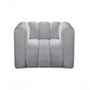 Ver imagem 3 de Poltrona Mona Bouclê Cinza 520 Encosto Alto Espuma D28 Bella Decor