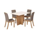 Ver imagem 1 de Mesa Jantar Vértice 120 4 Cadeiras Isa Bege - Henn