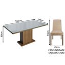 Ver imagem 3 de Conjunto Sala de Jantar Mesa Tampo de Vidro 6 Cadeiras Alexis Madesa