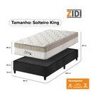 Ver imagem 4 de Cama Box Solteiro King Preto + Colchão Molas Ensacadas Pillow In Zidi Houston 96x203x65cm