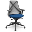 Ver imagem 1 de Cadeira de Escritório Giratória Presidente Unix P03 Tela Cinza Crepe Azul - Lyam Decor