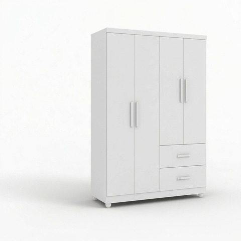 Guarda Roupa Slim 4 Portas 2 Gavetas Branco Formimóveis