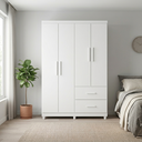 Ver imagem 2 de Guarda Roupa Slim 4 Portas 2 Gavetas Branco Formimóveis