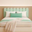 Ver imagem 5 de Cabeceira Queen Size Design Nuvem 45x20cm 8 Placas em Suede:verde Claro