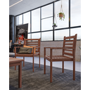 Ver imagem 4 de Cadeira Poltrona Empilhável em Madeira Maciça com Apoio de Braços Malibu