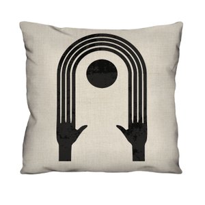 Capa de Almofada Decorativa Abstrata em Linho para Sofá - 43x43cm