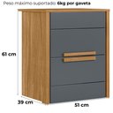 Ver imagem 3 de Mesa de Cabeceira Dhara 2 Gavetas 51 Cm Freijo Cinza Moval