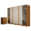 Ver imagem 1 de Guarda Roupa Casal Prime 6 Portas Off White com Cômoda Rubi 4 Gavetas Cinamomo – Leifer