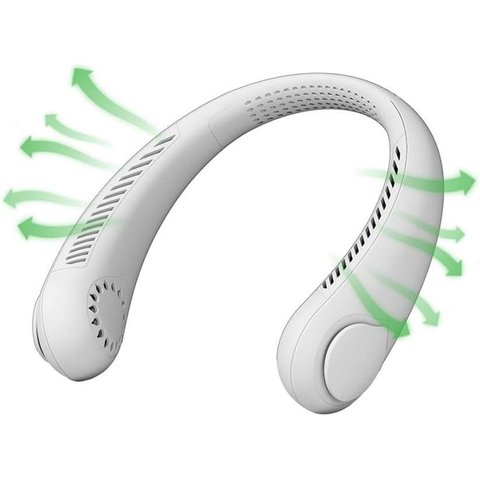 Ventilador Pescoço Portátil Recarregável sem Lâmina Branco