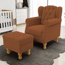 Ver imagem 2 de Poltrona de Amamentação Yara P02 com Puff Paris Luis Xv L02 Bouclê Terracota - Lyam Decor