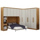 Ver imagem 1 de Guarda Roupa Modulado Rizon 005 Casal 6 Peças Novo Horizonte Cor Cumaru Fendy