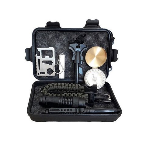Maleta Kit Sobrevivência Brillante Torcia Led Tz-1 para Atividades Camping Selva Sos